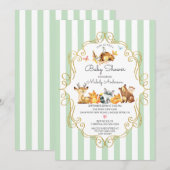 Woodland Animals Neutraal Baby shower Kaart (Voorkant / Achterkant)