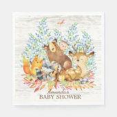 Woodland Animals Neutraal Baby shower Papieren ser Servet (Voorkant)