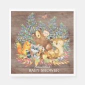 Woodland Animals Neutraal Baby shower Papieren ser Servetten (Voorkant)