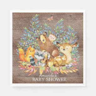 Woodland Animals Neutraal Baby shower Papieren ser Servetten