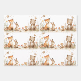Woodland animals Neutral Baby Shower Inpakpapier Vel