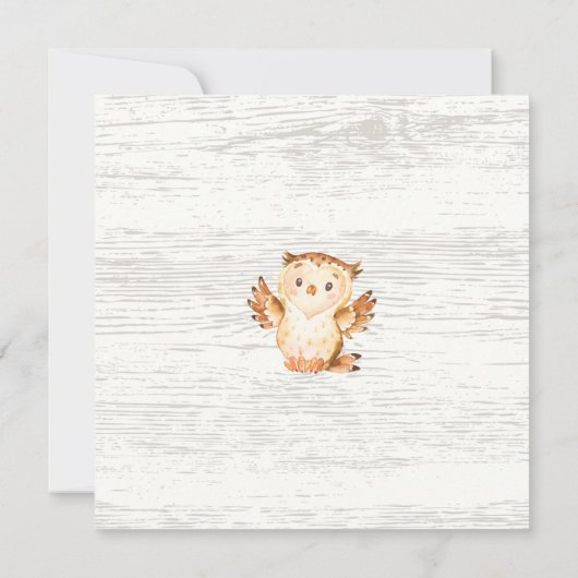 Woodland Animals Neutral Baby shower Invitation Kaart (Achterkant)