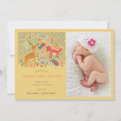 Woodland Animals New Baby Birth Announance Kaart (Voorkant)