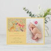Woodland Animals New Baby Birth Announance Kaart (Staand voorkant)
