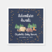 Woodland Animals Night Camping Baby shower Servet (Voorkant)