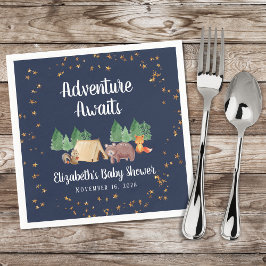Woodland Animals Night Camping Baby shower Servet