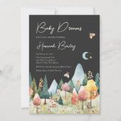 Woodland Animals Night Forest Scene Baby Shower Kaart (Voorkant)