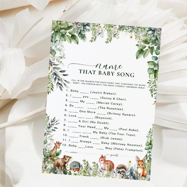 Woodland Animals noemen dat Baby Song Shower spel (Creator heeft geüpload)