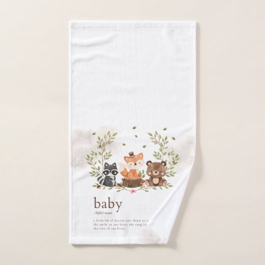 Woodland Animals Nursery Baby Betekenis Handdoek (Handdoek)