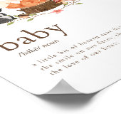 Woodland Animals Nursery Baby Betekenis Poster (Hoek)