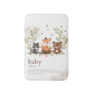 Woodland Animals Nursery Baby Definition Badmat