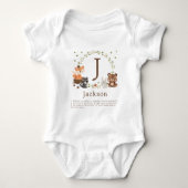 Woodland Animals Nursery Custom Monogram Romper (Voorkant)