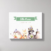 Woodland Animals Nursery Name Wall Art Canvas Afdruk (Voorkant)