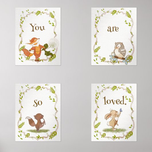 Woodland Animals Nursery Print Set (Voorkant)