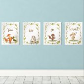 Woodland Animals Nursery Print Set (Houten vloer)