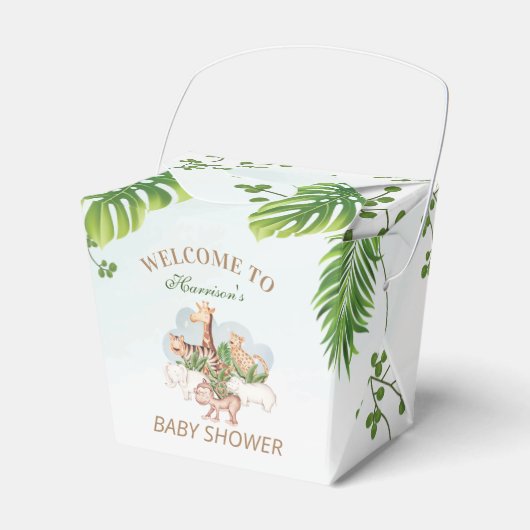 Woodland Animals Oerwoud Greenery Favor Box Bedankdoosjes (Voorkant Zijde)