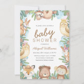 Woodland Animals Oerwoud Party Baby shower Kaart (Voorkant)