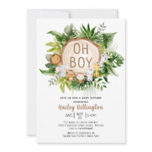 Woodland Animals Oh Boy Waterverf Baby shower
