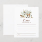 Woodland Animals Ouders-to-be Advies Kaart (Voorkant / Achterkant)