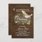 Woodland Animals Owl Christening Invite Baptism (Voorkant / Achterkant)