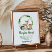 Woodland Animals Pacifier Hunt Game Sign Poster