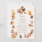 Woodland Animals Paddestoel Herfst in Liefde Baby  Kaart (Voorkant)