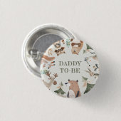 Woodland Animals Papa wordt Baby shower Ronde Button 3,2 Cm (Voorkant /achterkant)