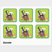 Woodland Animals Party | Skunk Vierkante Sticker (Vel)