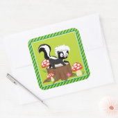 Woodland Animals Party | Skunk Vierkante Sticker (Envelop)