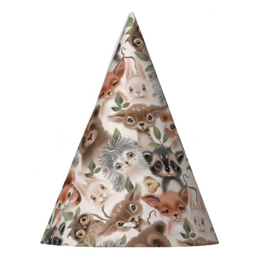 Woodland Animals Pattern Feesthoedjes (Links)