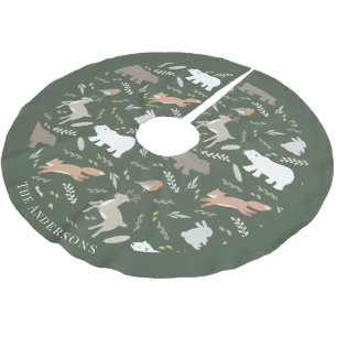 Woodland Animals Pattern Green Holiday Kerstmis Kerstboom Rok