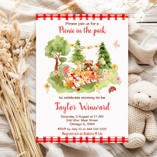 Woodland Animals Picnic Baby shower Kaart