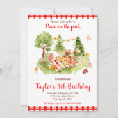 Woodland Animals Picnic Birthday Party Kaart (Voorkant)