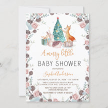 Woodland Animals Pine tree Kerstmis Baby shower