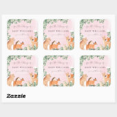 Woodland Animals Pink Bookplate Sticker (Vel)