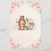 Woodland Animals Pink Floral Baby Word Scramble (Achterkant)