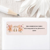 Woodland Animals Pink Floral Girl Etiket (Insitu)