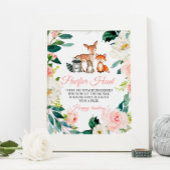 Woodland Animals & Pink Pacifier Hunt Game Sign Poster