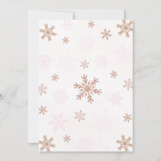 Woodland Animals Pink Winter Onederland Birthday Kaart (Achterkant)