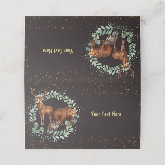 Woodland Animals Plaats een kaartje voor het voeds (Buitenkant ongevouwen)