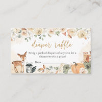 Woodland Animals Pompoen Baby shower Luier Raffle