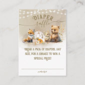 Woodland Animals Pompoen Herfst Baby shower Luier Informatiekaartje (Voorkant)