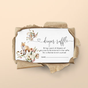 Woodland Animals Pompoen Herfst Baby shower Luier Informatiekaartje