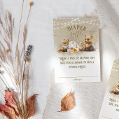 Woodland Animals Pompoen Herfst Baby shower Luier Informatiekaartje