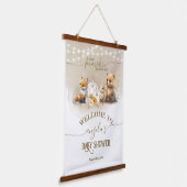 Woodland Animals Pompoen Herfst Baby shower welkom Hangend Wandkleed (Gebogen)