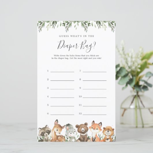 Woodland Animals Raad eens wat er in de luiertas z (Staand voorkant)