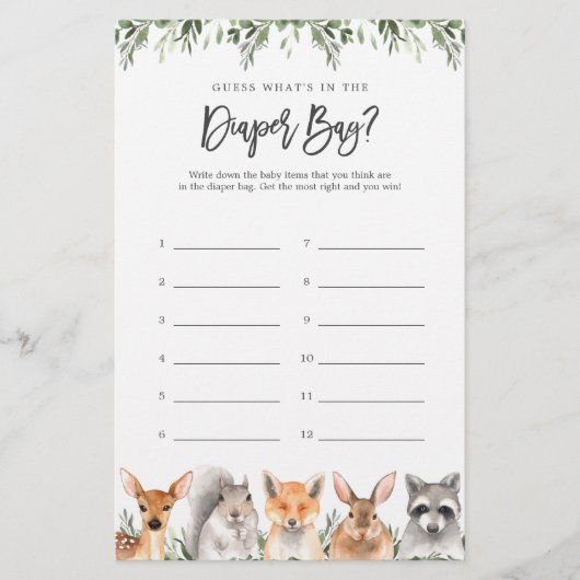 Woodland Animals Raad eens wat er in de luiertas z (Voorkant)