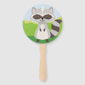 Woodland Animals Raccoon Hand Fan Handwaaier (Achterkant)