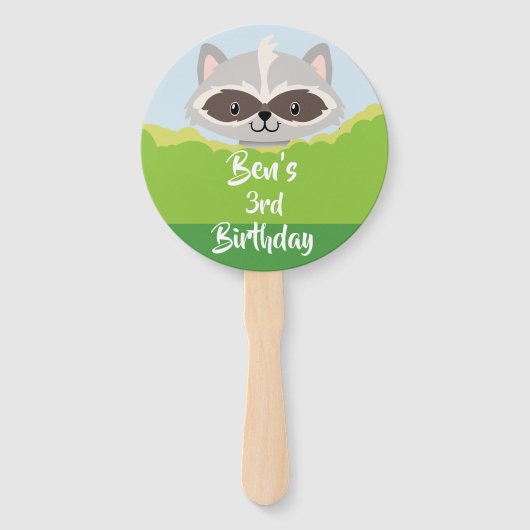 Woodland Animals Raccoon Hand Fan Handwaaier (Voorkant)