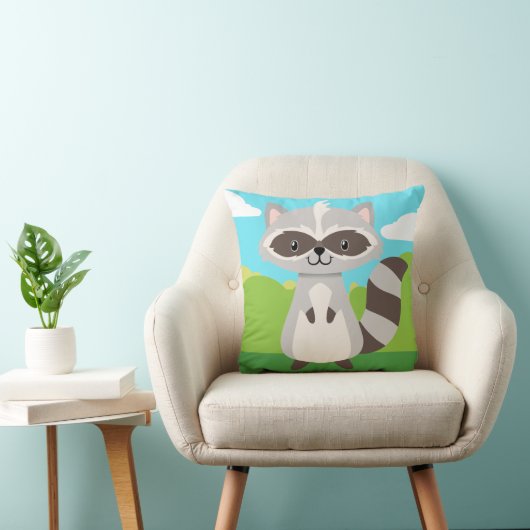 Woodland Animals Raccoon Pillow Kussen (Stoel)
